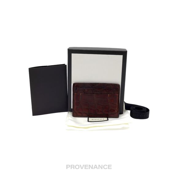 🔴 Gucci Card Holder Wallet - Crocodile Leather - Picture 1 of 7